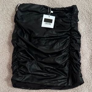 Elegant Black Ruched Skirt